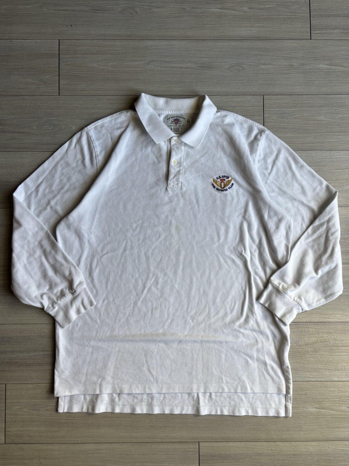 2012 US Open The Olympic Club Embroidered White Long Sleeve T-Shirt Size 2XL
