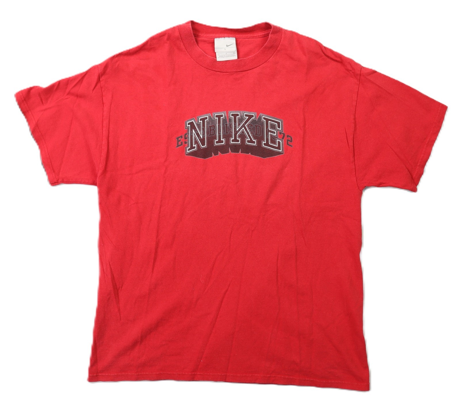 VTG 90s Y2K Nike US Large Spellout Block Letter Print T Shirt Top Red gallery