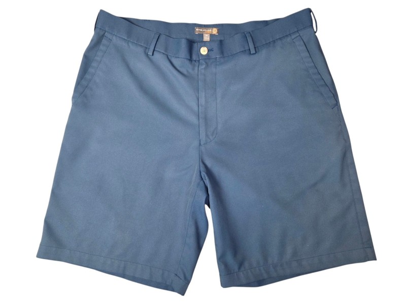 Peter Millar E4 Wicking Mens Blue Flat Front Golf Shorts Size – 38 Fit (36)