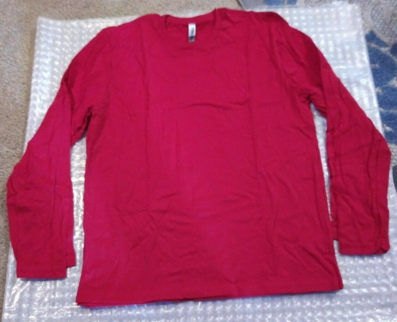 Marky G Mens Size XL 3 Pack T-Shirts Red Crew Long Sleeve 100% Cotton