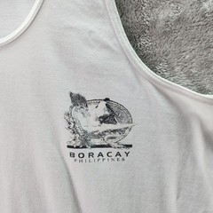 Ocean Wave Boracay Beach Philippines Tank Top White Graphic 3XL Vintage Style