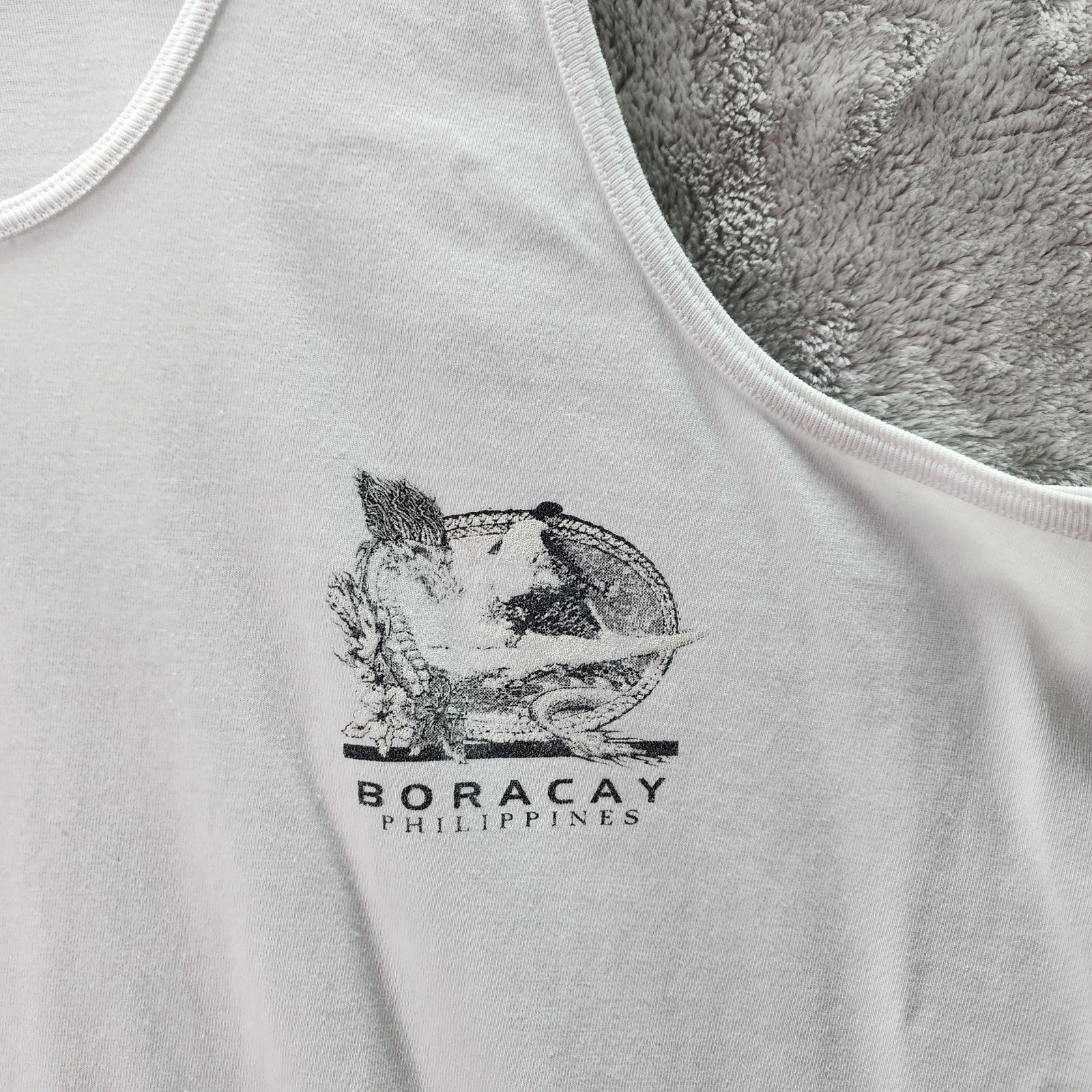 Ocean Wave Boracay Beach Philippines Tank Top White Graphic 3XL Vintage Style gallery