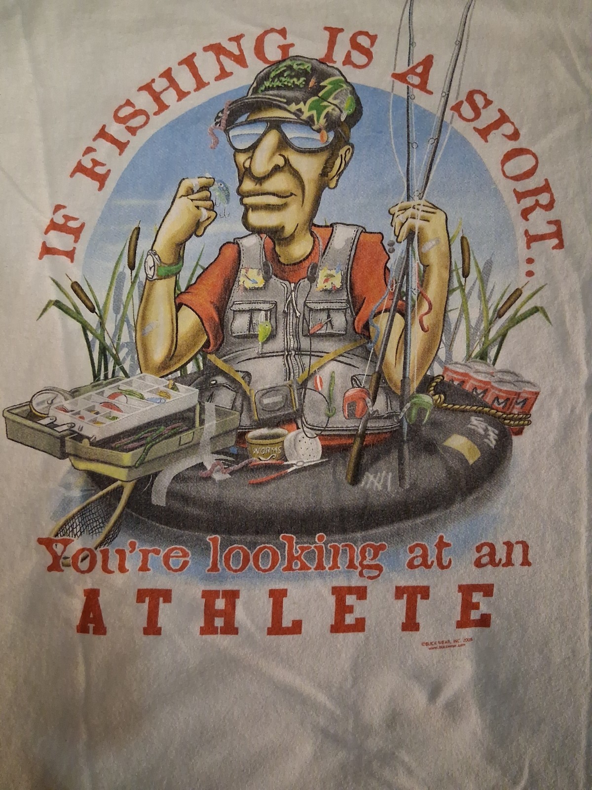 Delta Magnum Weight Funny Vintage 90s White Redneck Sportsman Shirt Size XL gallery