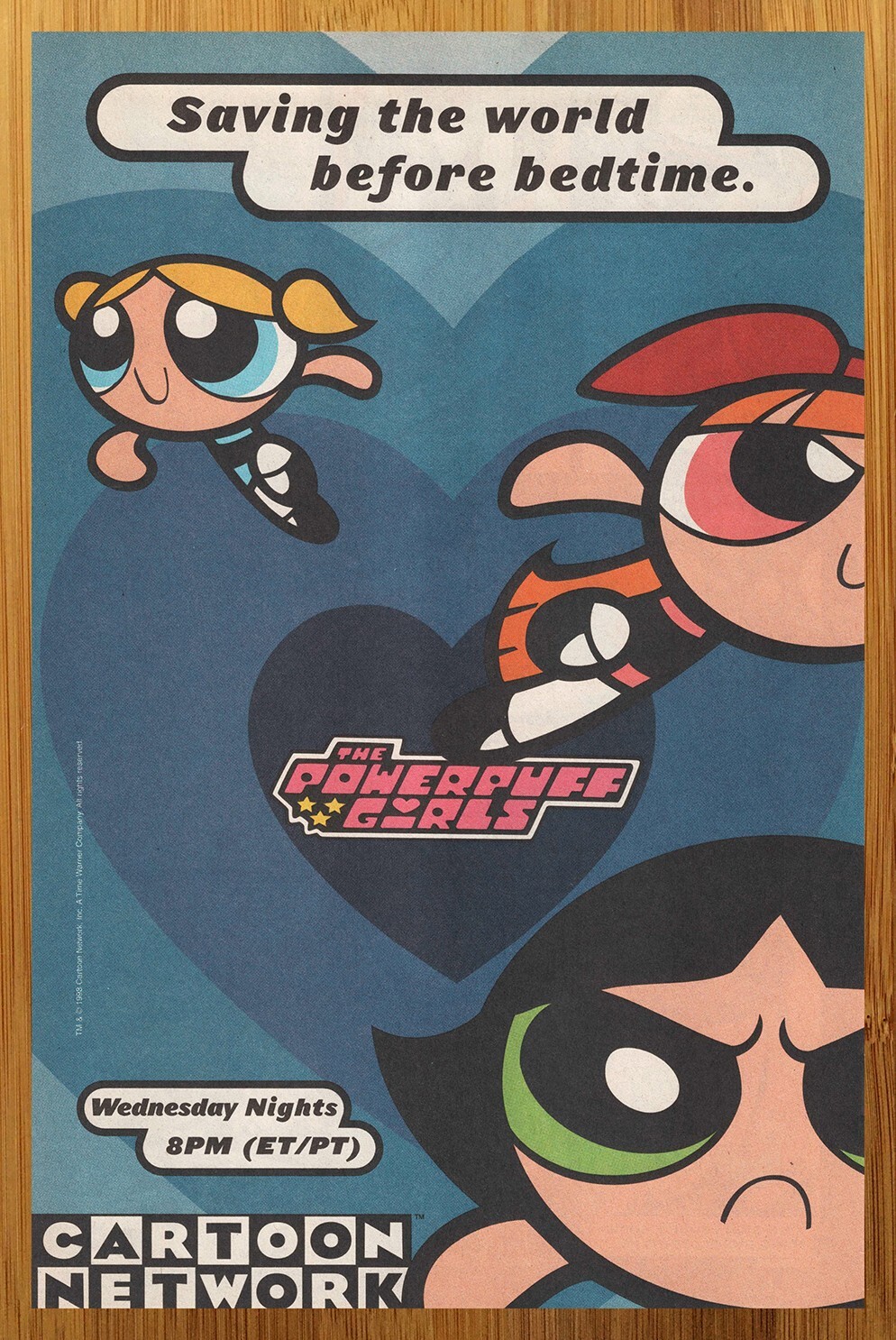 1998 The Powerpuff Girls Vintage Print Ad/Poster Cartoon Network TV Show Art 90s