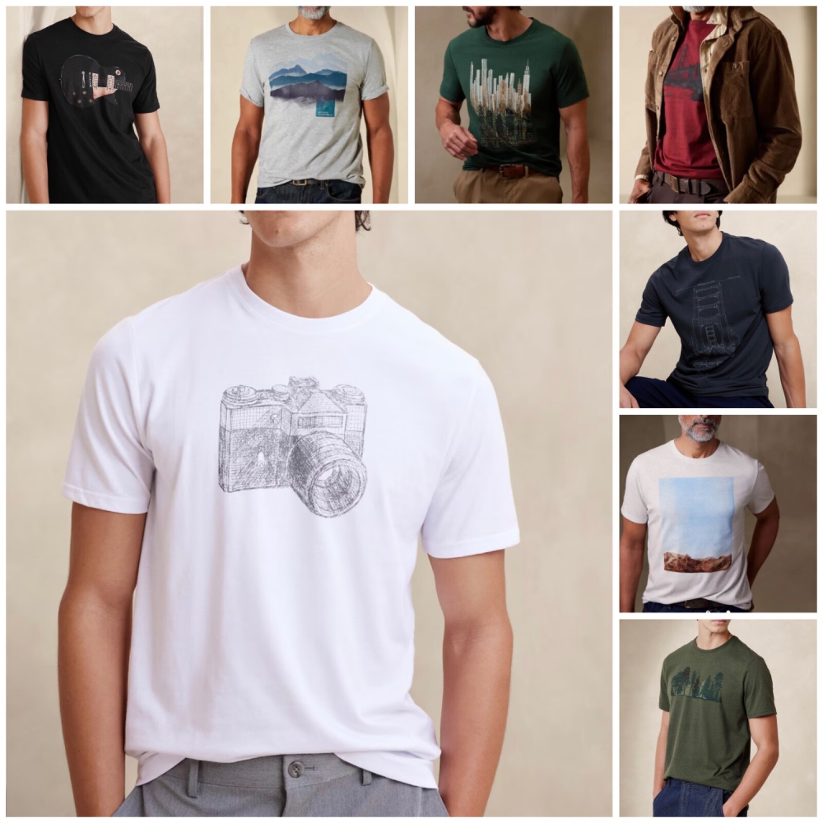 NWT BANANA REPUBLIC MEN’S Soft Graphic T-shirts Tees | Sizes: M, L, XL, 2XL