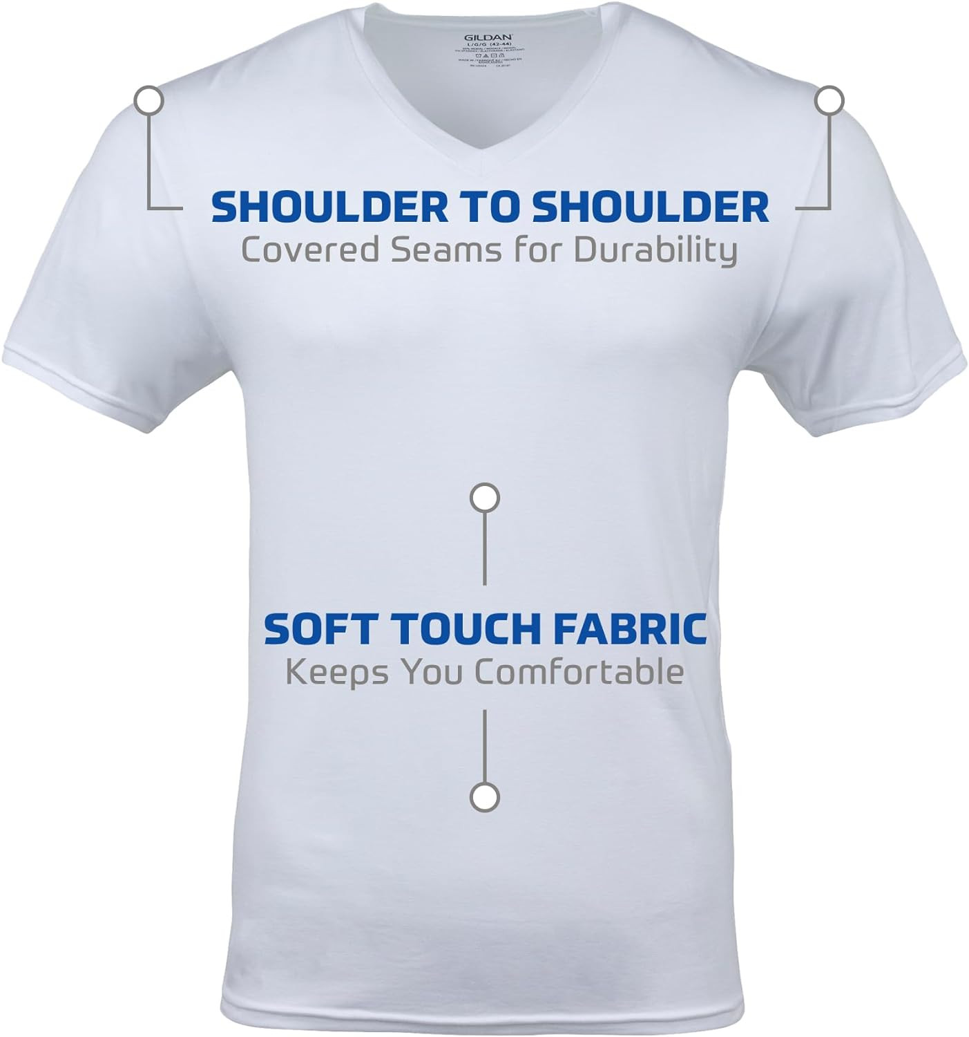 Gildan Men's V-Neck T-Shirts, Multipack, White (6-Pack), Large SHIPS FREE gallery
