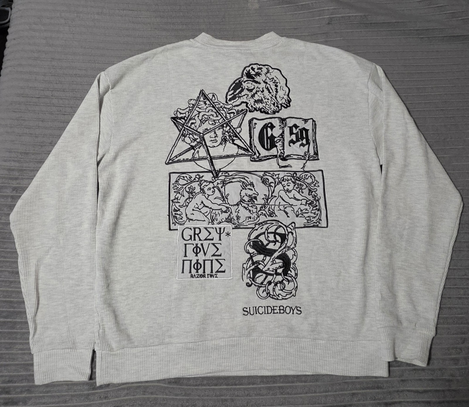 $uicideboy$ Grey G59 Patched Henley SIZE L gallery