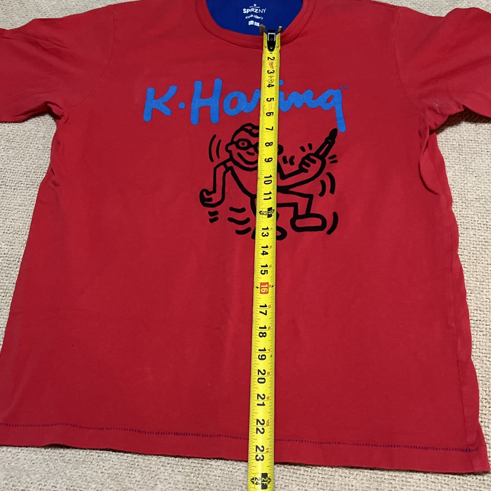 UNQLO SPRZ NY Keith Haring Shirt Red Med Cotton Logo Art Medium Genuine gallery