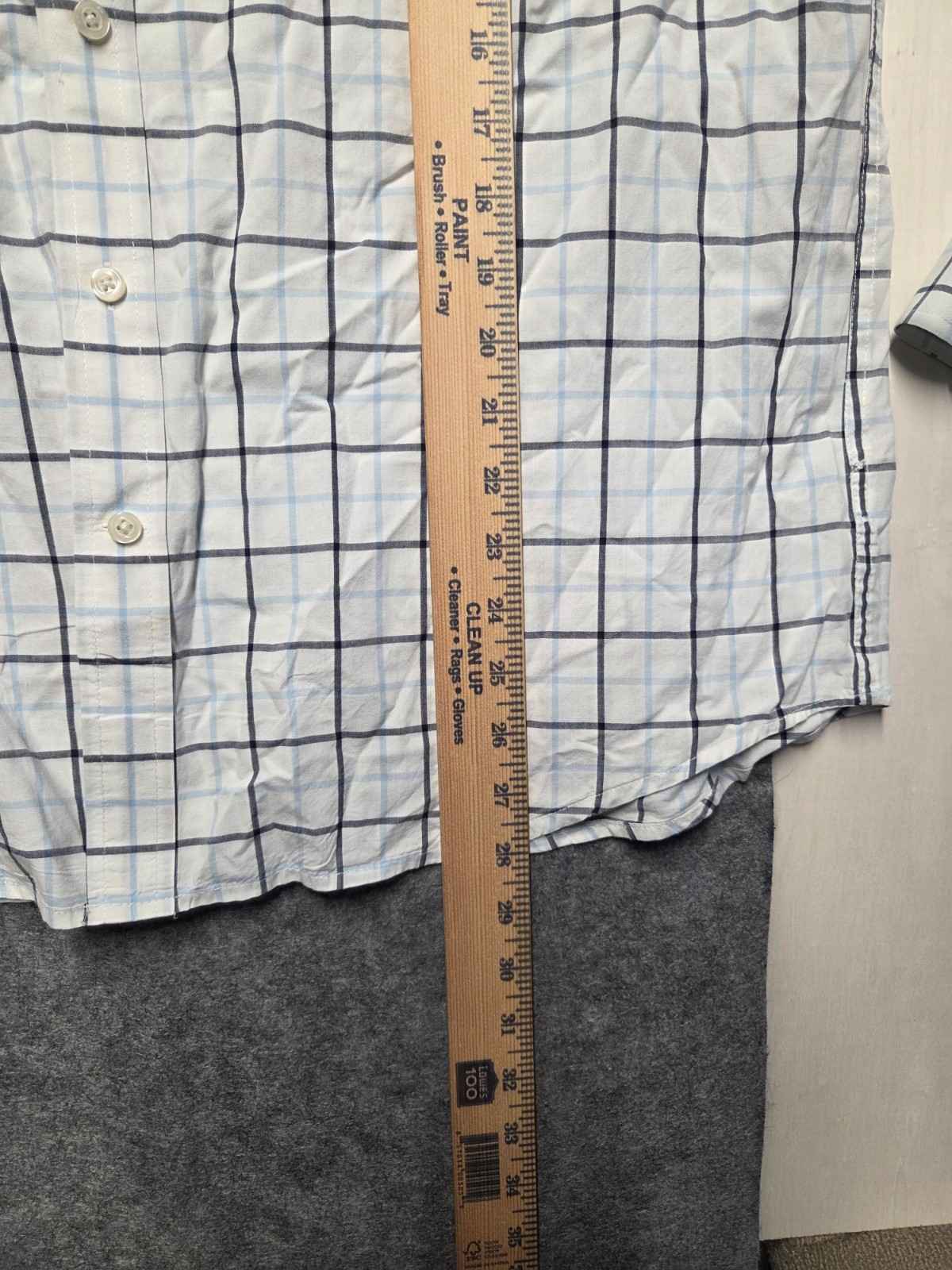 The Classic Shirt Men's Shirt White Sz Large Blue Check Plaid Button Up Collard gallery