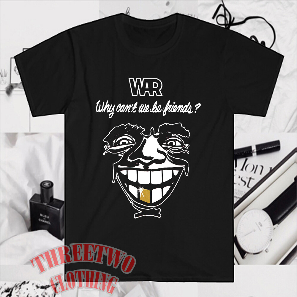 WAR Why Can’t We Be Friends Men’s Black Size S to 5XL