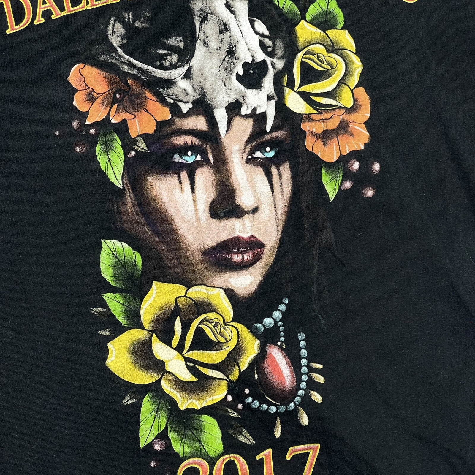 Dallas Tattoo Expo 2017 Texas Inked Black Floral-Witch T-Shirt Men's Size L gallery