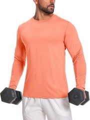 Men’s UPF 30+ Sun Protection Shirts Performance Long Sleeve Tshirt Moisture Wicking…
