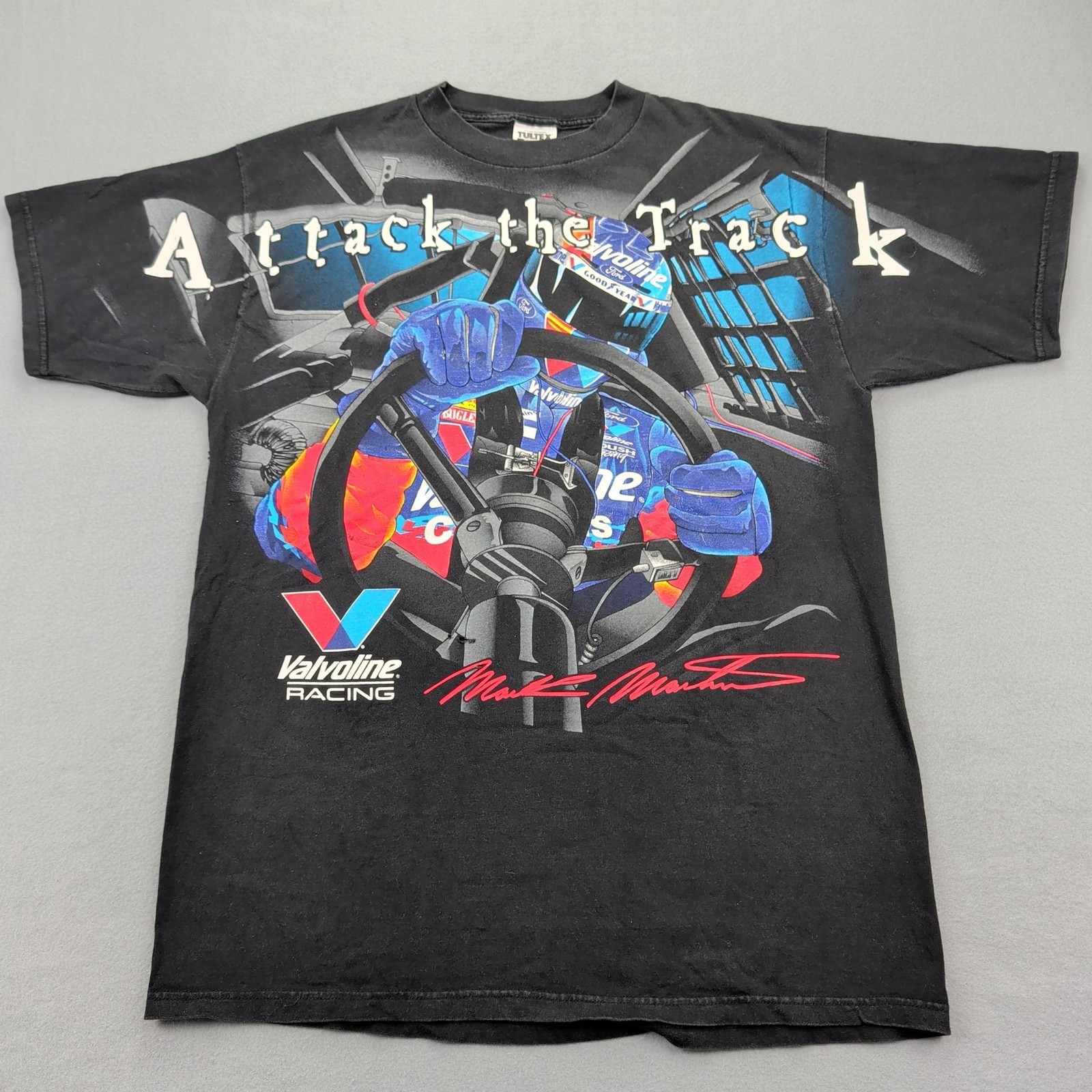 Vintage Valvoline Racing Mark Martin Shirt Mens XL Black Graphic NASCAR 1998 90s gallery