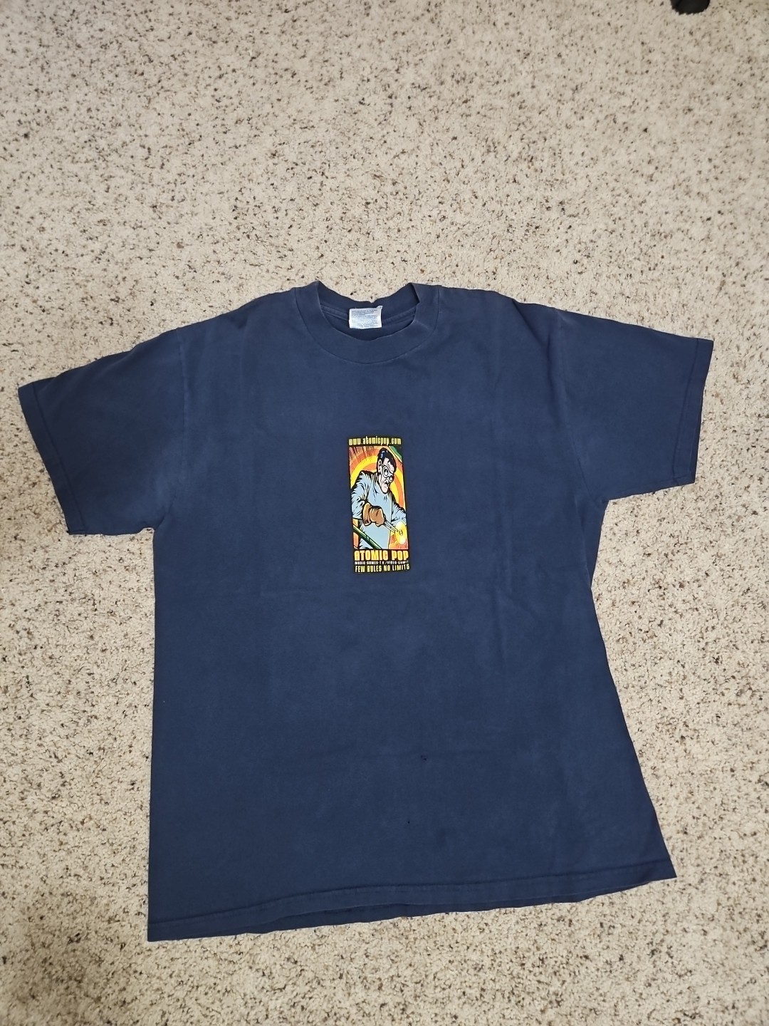 Rare Atomic Pop T-Shirt Size Large Few Rules No Limits Music Games Video Comix