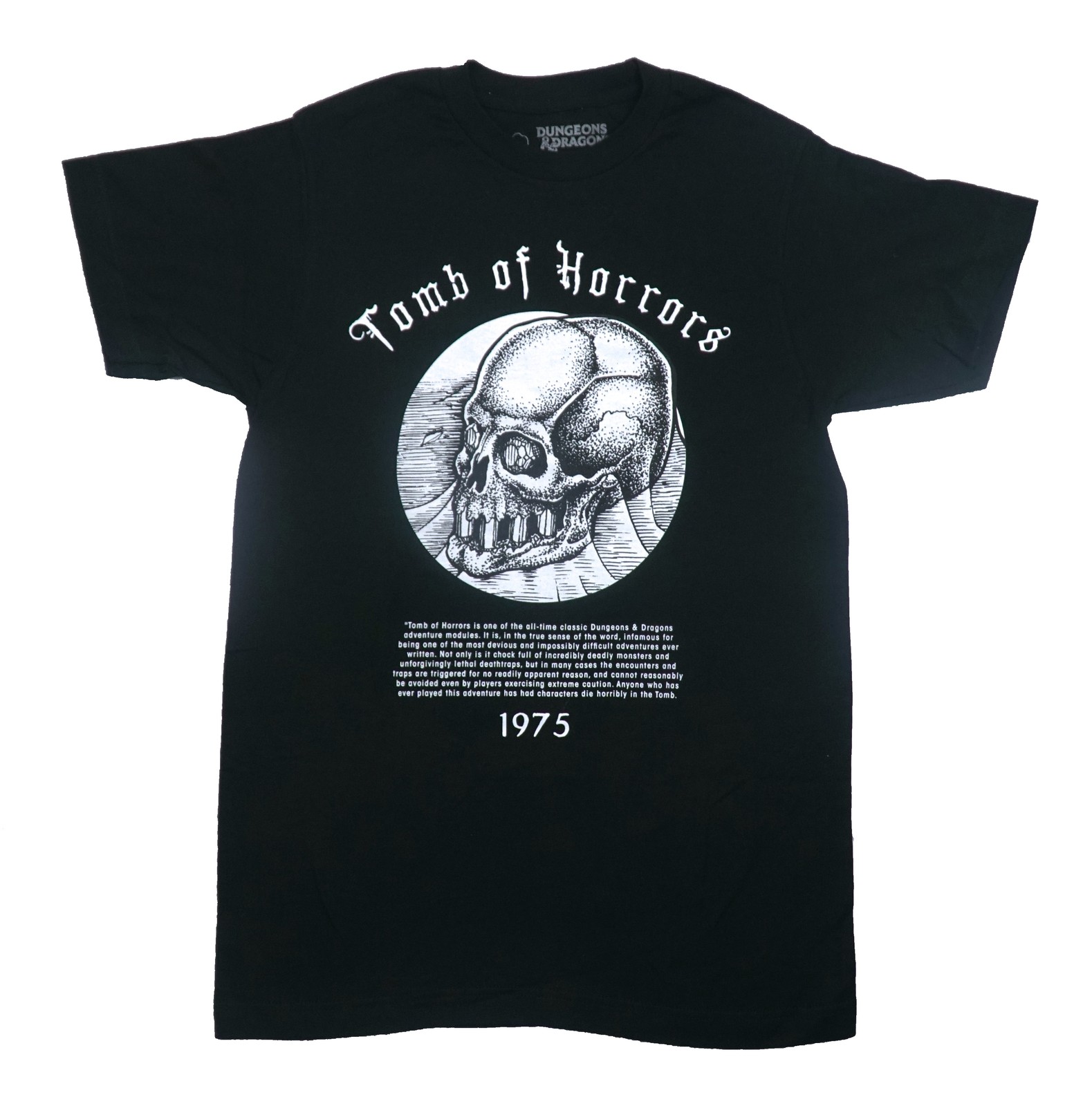 Dungeons & Dragons Mens T-Shirt – Tomb of Horror Module Description 1975