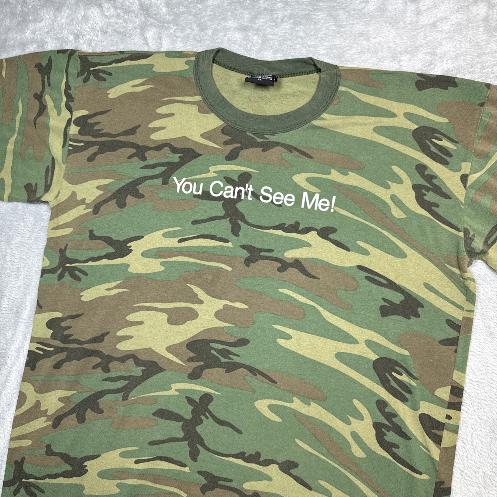 Rothco You Cant See Me Shirt Mens XL Green Camo Crewneck Y2K gallery