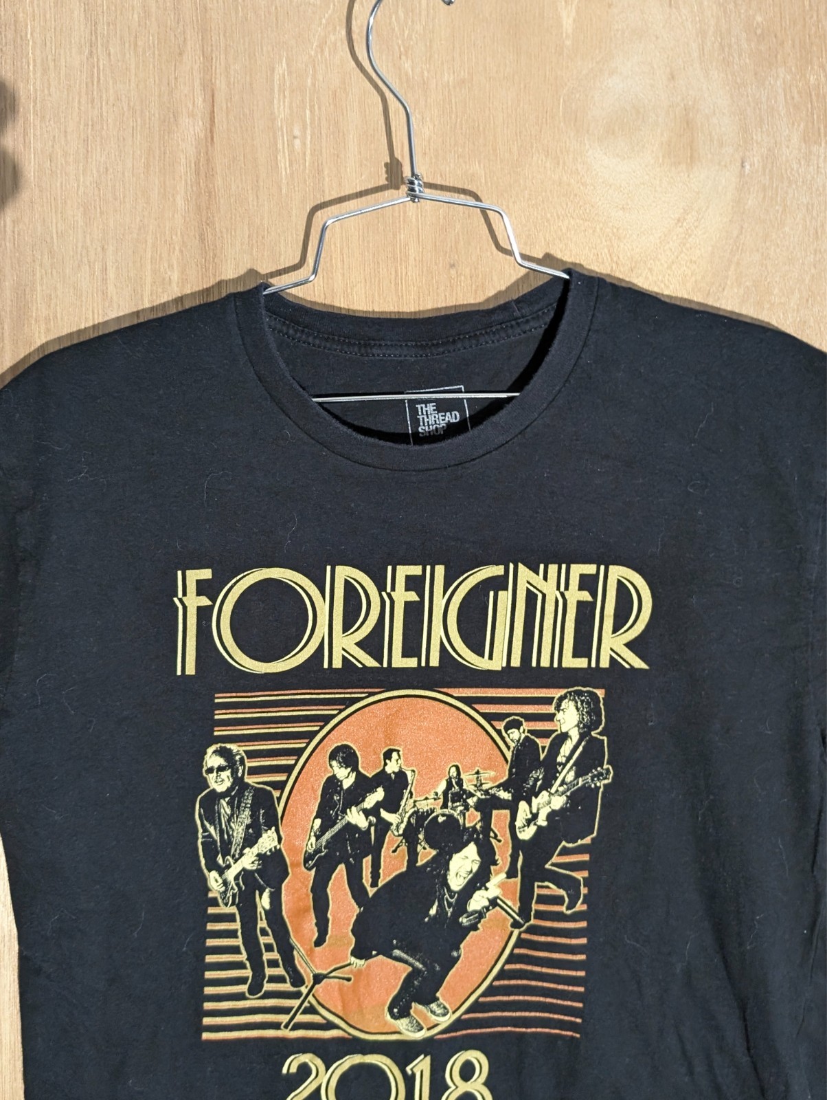 the thread shop shirt mens size M crew neck short sleeve foreigner 2018 black gallery