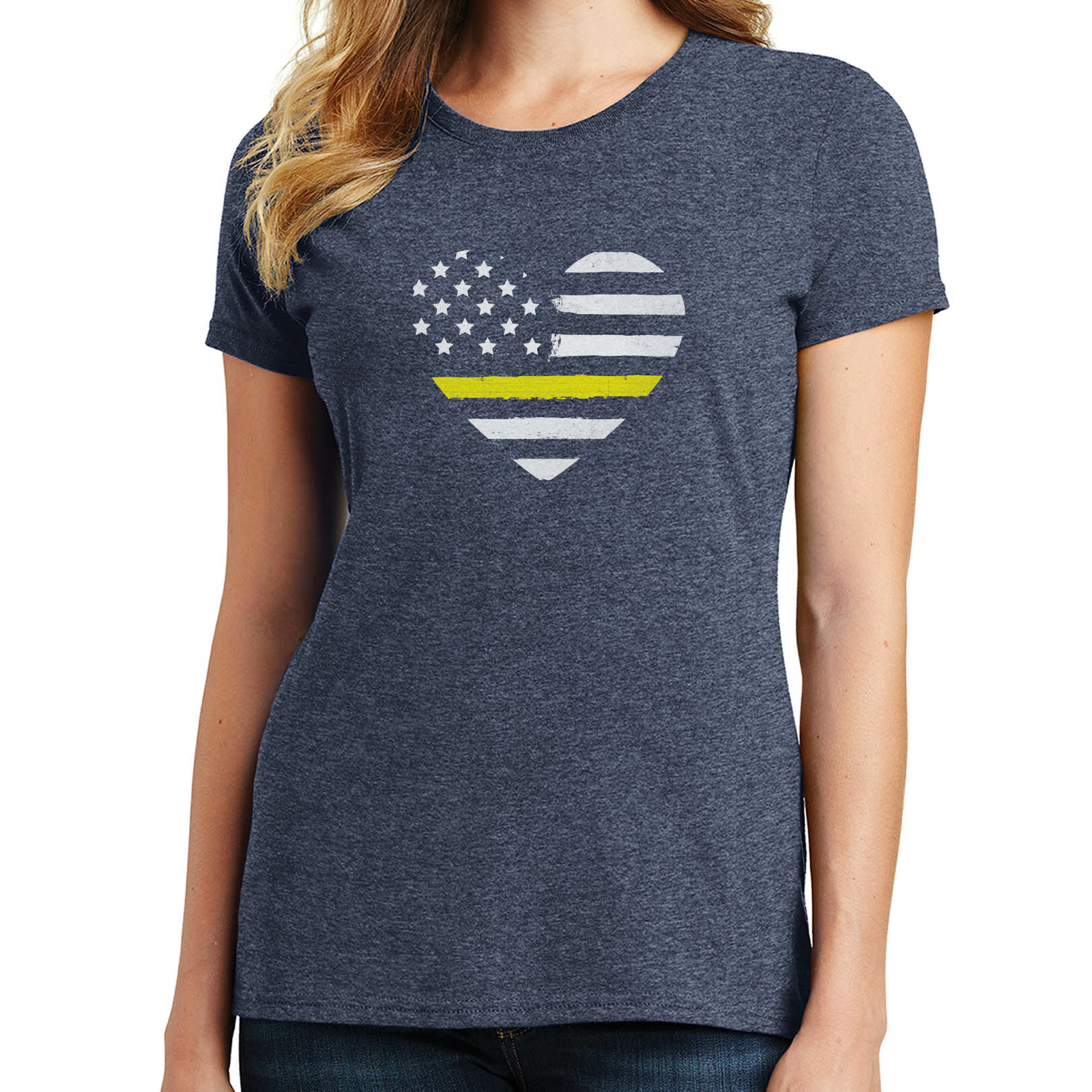Thin Yellow Line Heart T-Shirt Support Security 02492 gallery