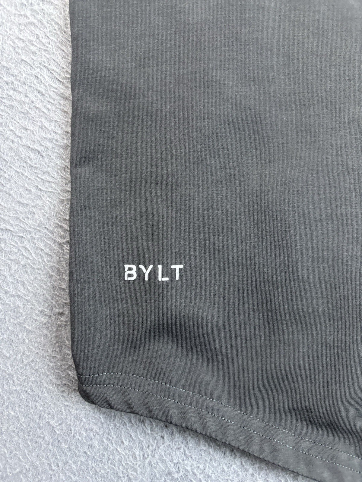 BYLT Drop Cut Lux Shirt Mens XL Gray Curved Hem Crewneck Performance Tee Stretch gallery