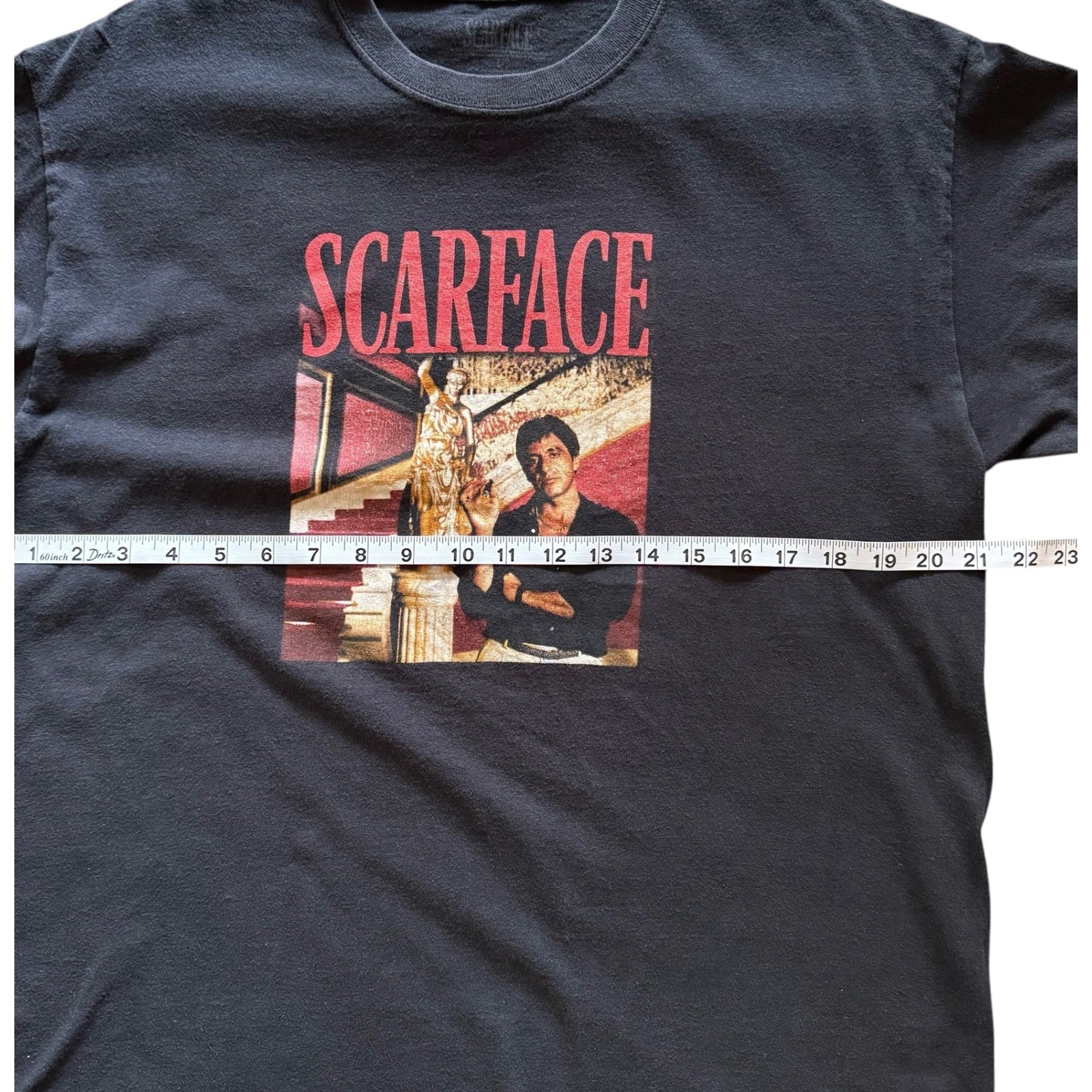 Scarface Tony Montana Graphic T-Shirt Mens Large Black Cotton Movie Promo Tee gallery
