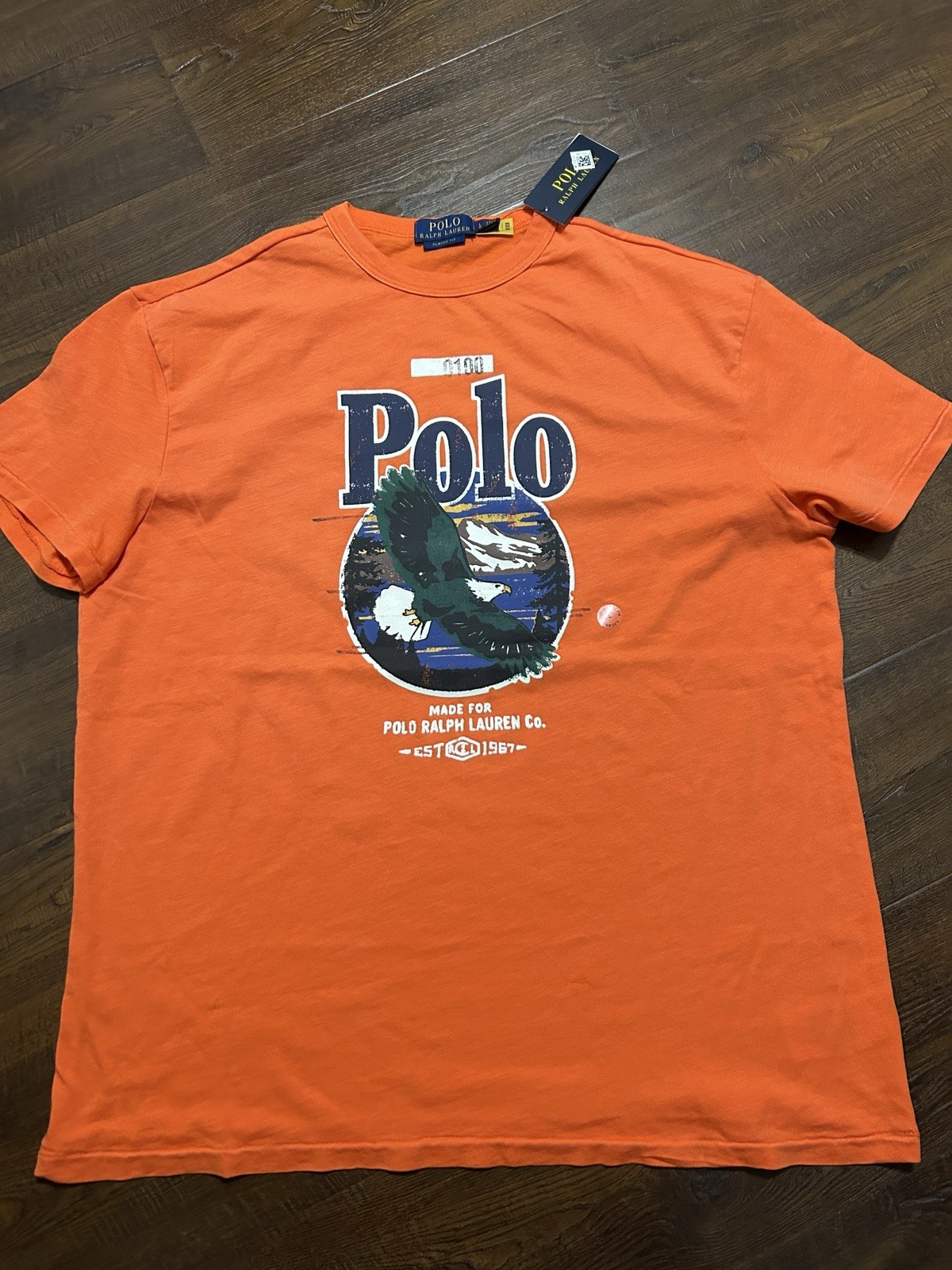 Polo Ralph Lauren Eagle Outdoorsman Guide Hunting Sportsman Tee Shirt Size L