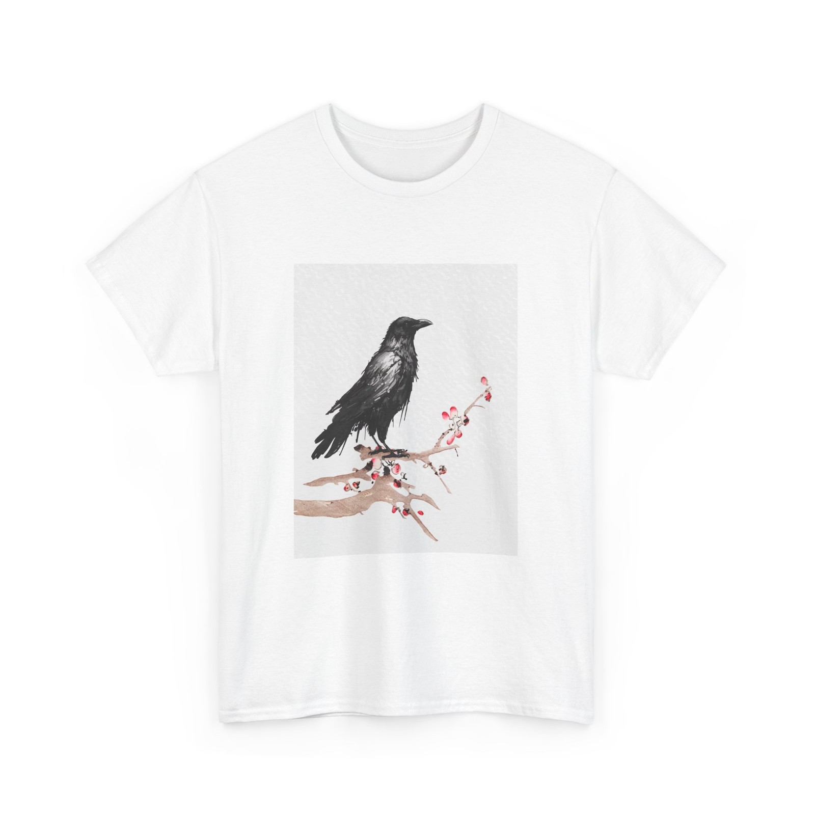 Crow Japanese Art T-Shirt, Raven Japanese Kyosai Woodblock Women Men Shirt gallery