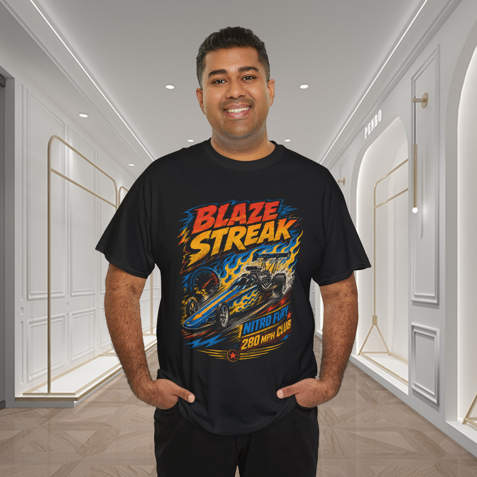 Blaze Streak Nitro Dragster Racing Vintage Graphic T-Shirt