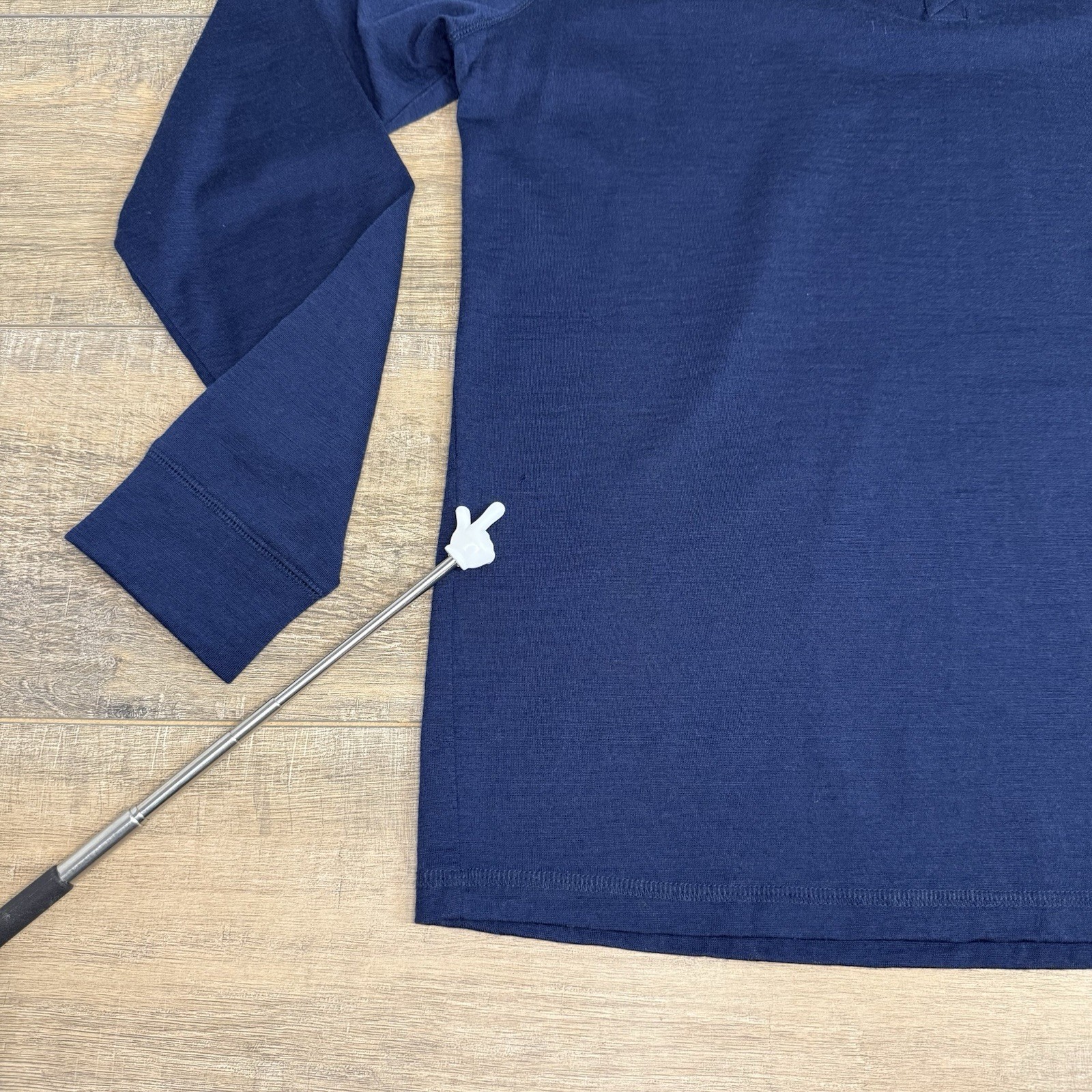 01.Algo Mens 100% Merino Wool Henley Shirt Size Large Performance *READ* B14 gallery