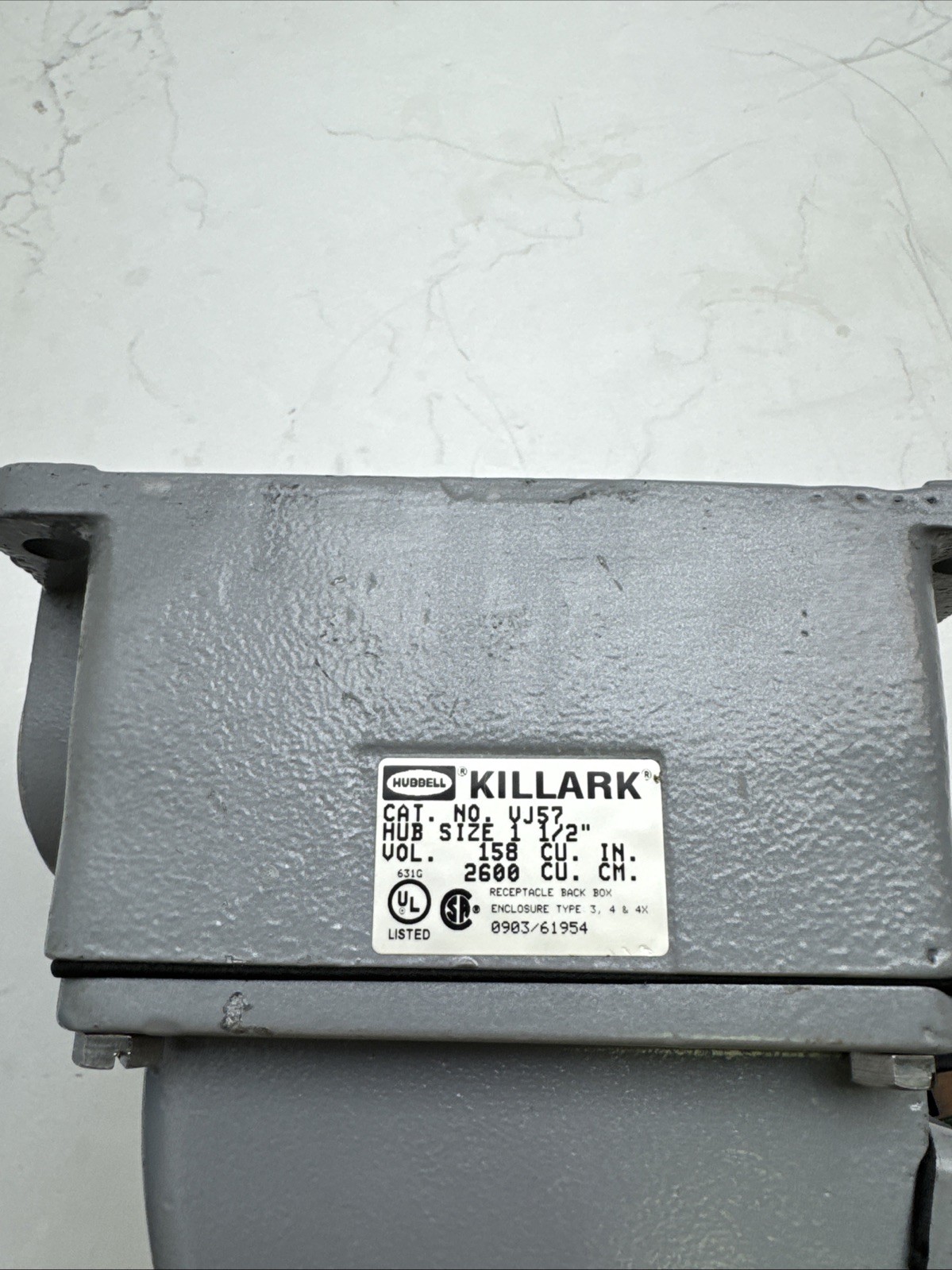 VR1042 Killark 100A 3P4W Receptacle With Back Box And Adapter Full Setup VJ57