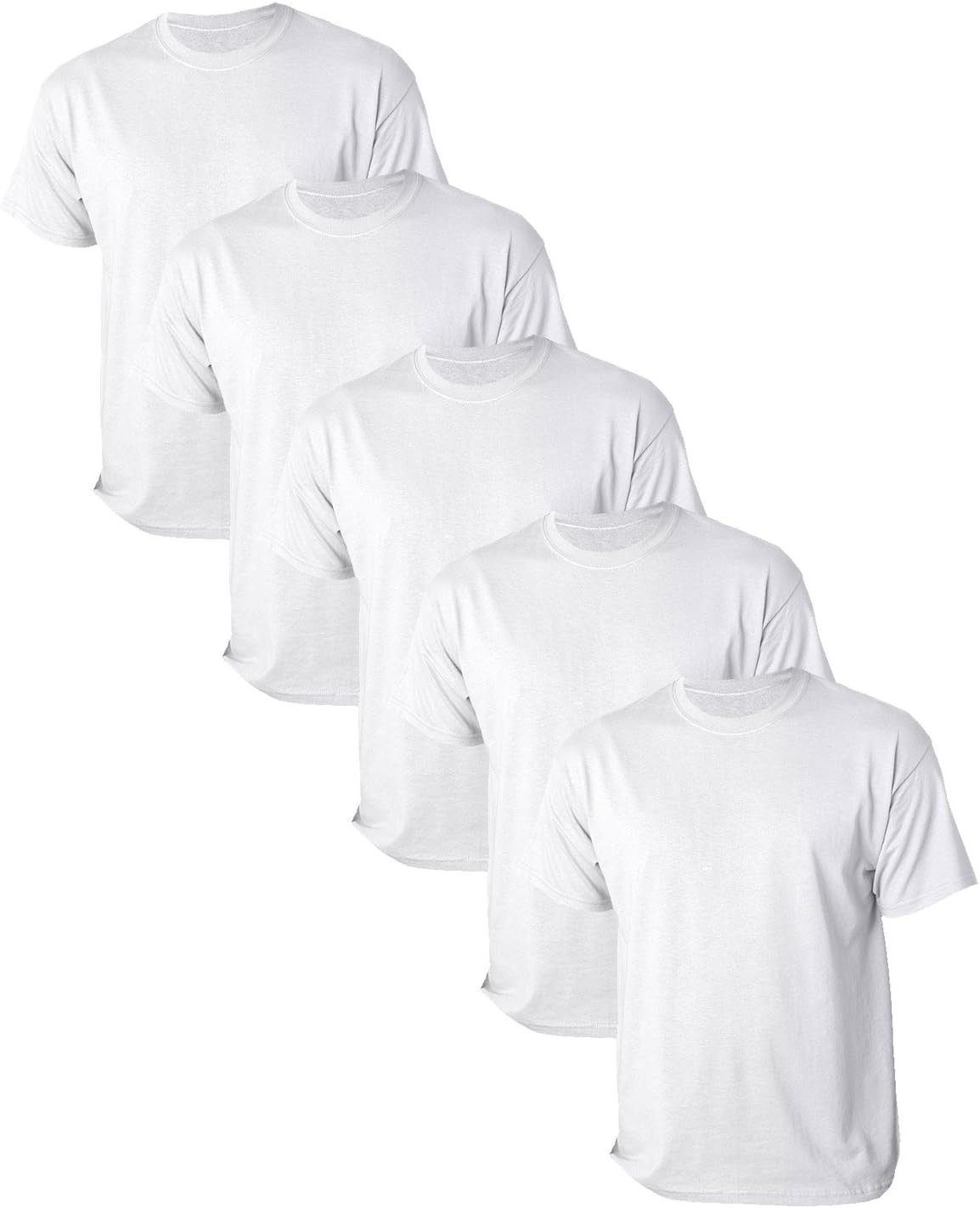 Adult Dryblend Sports T-Shirt, White, X-Large. (Pack of 5)