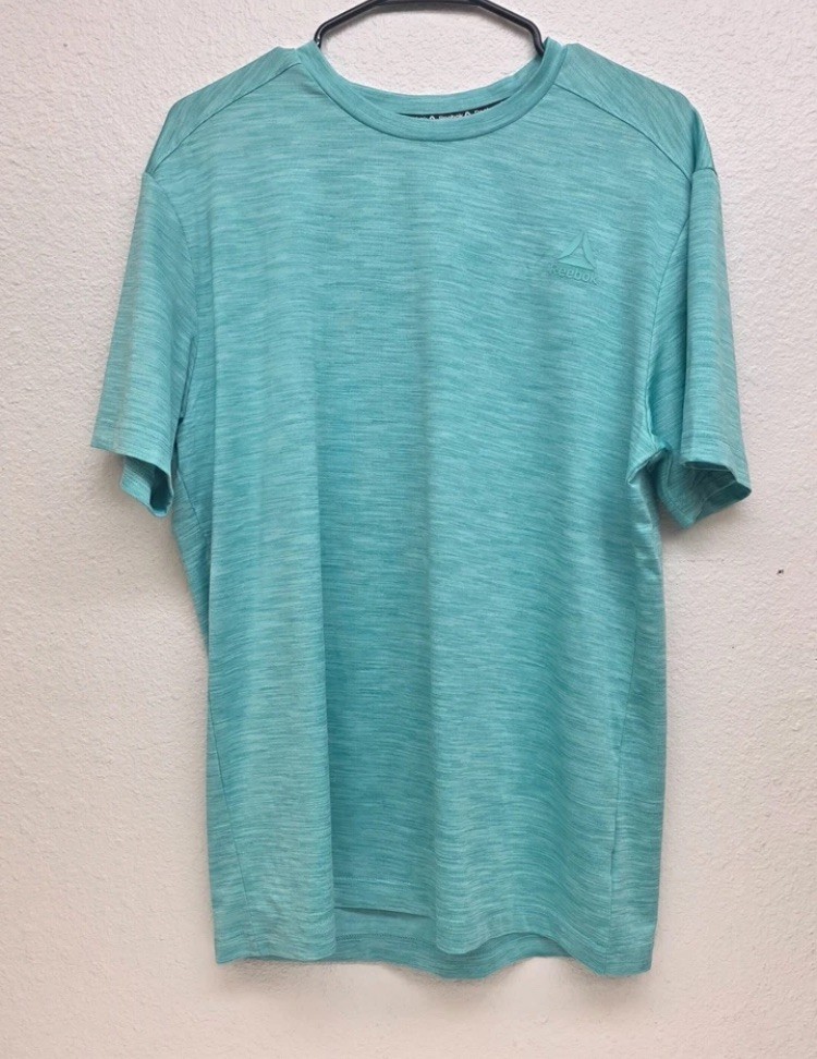 Reebok Mens Medium M T Shirt Gray Short Sleeve Tee Crew Neck Athletic Top