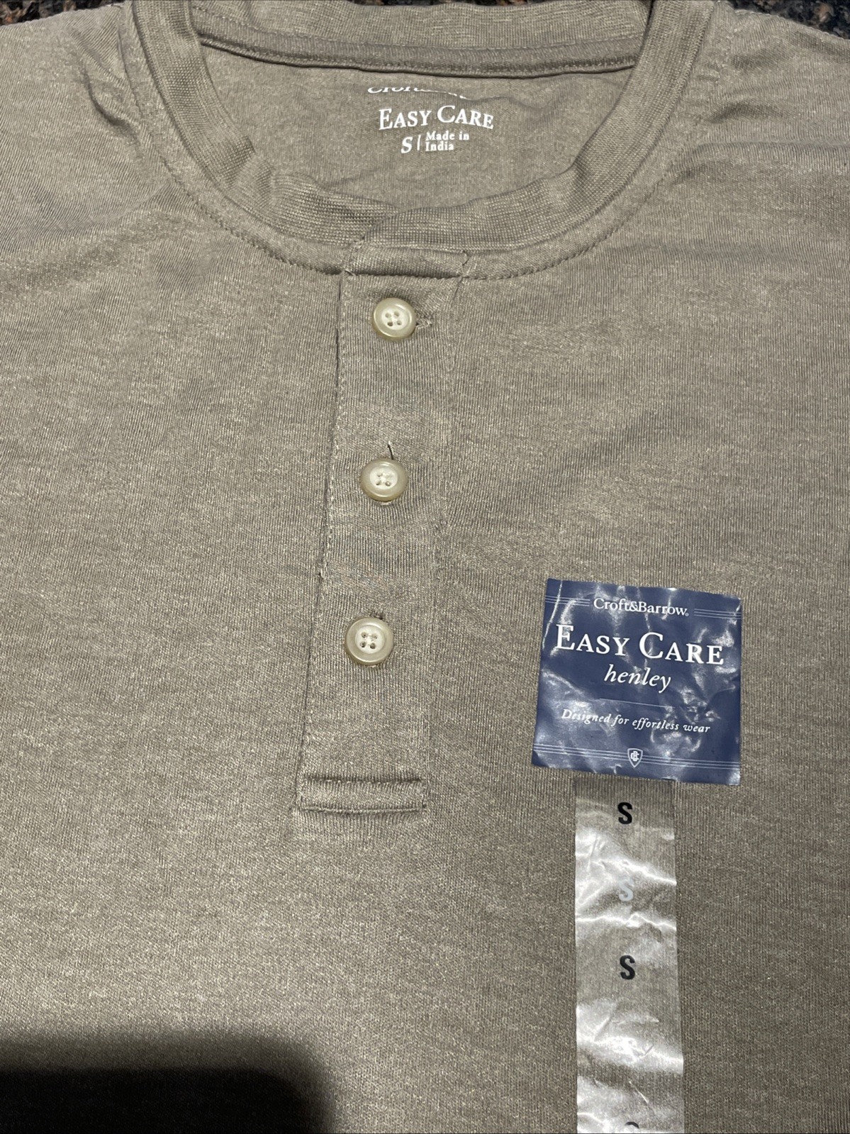 NWT Croft & Barrow Shirt Men's Small Easy Care Long Sleeve Henley gallery