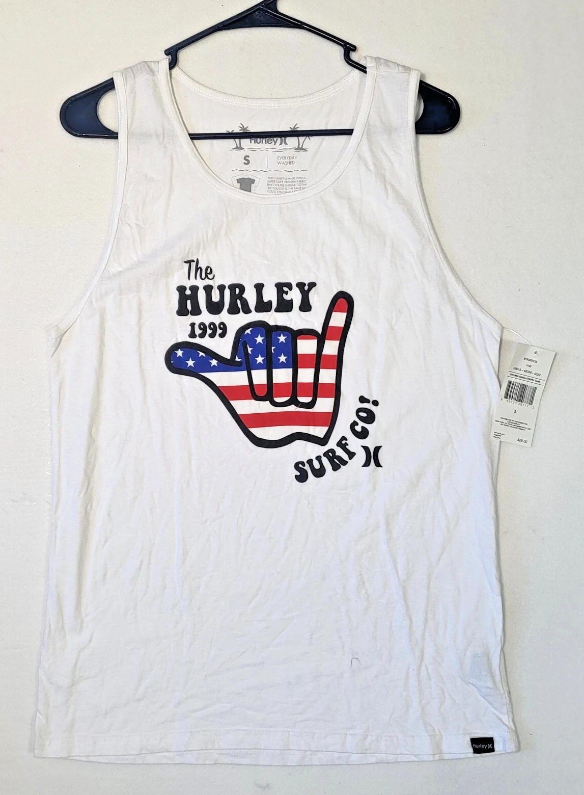 Hurley Men's 100% Cotton Preshrunk, Red White Blue, Tank Top, Sizes ; S , M , L gallery