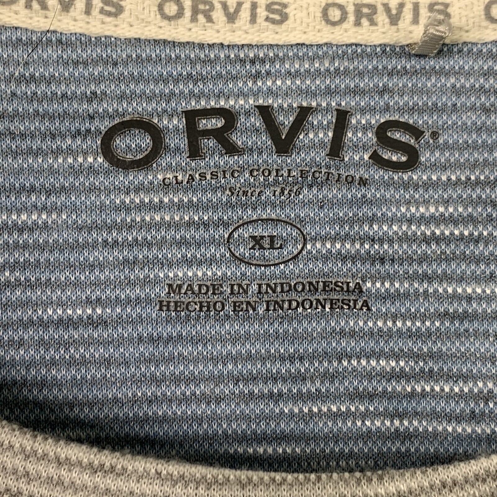 Orvis Long Sleeve T-Shirt Men XL Gray White Stripe Soft Rayon Polyester Blend gallery