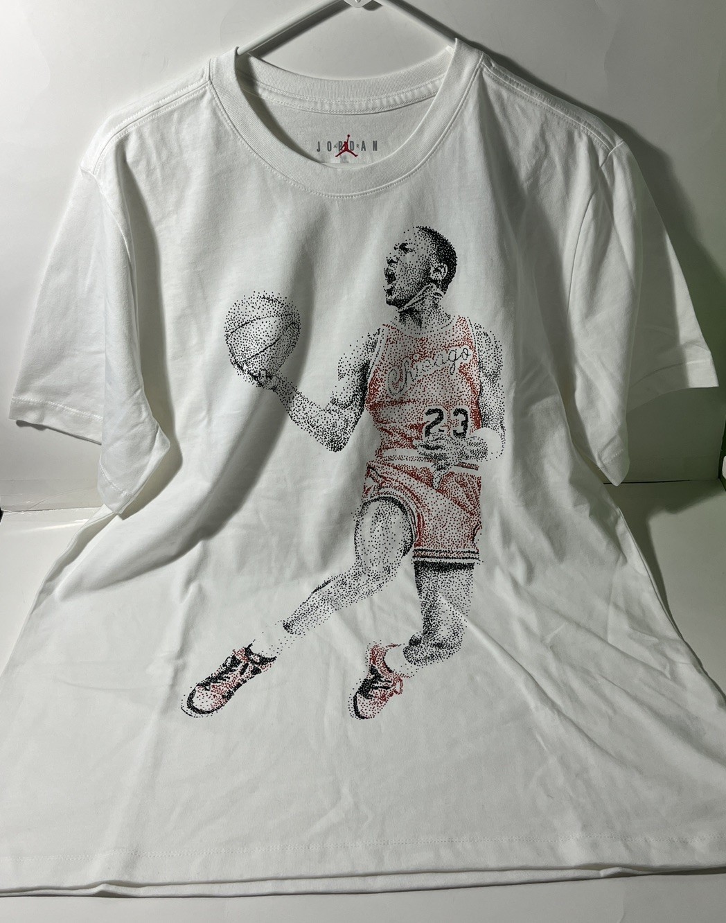 Jordan T Shirt Size Large Mens White MJ Dot Graphic $48