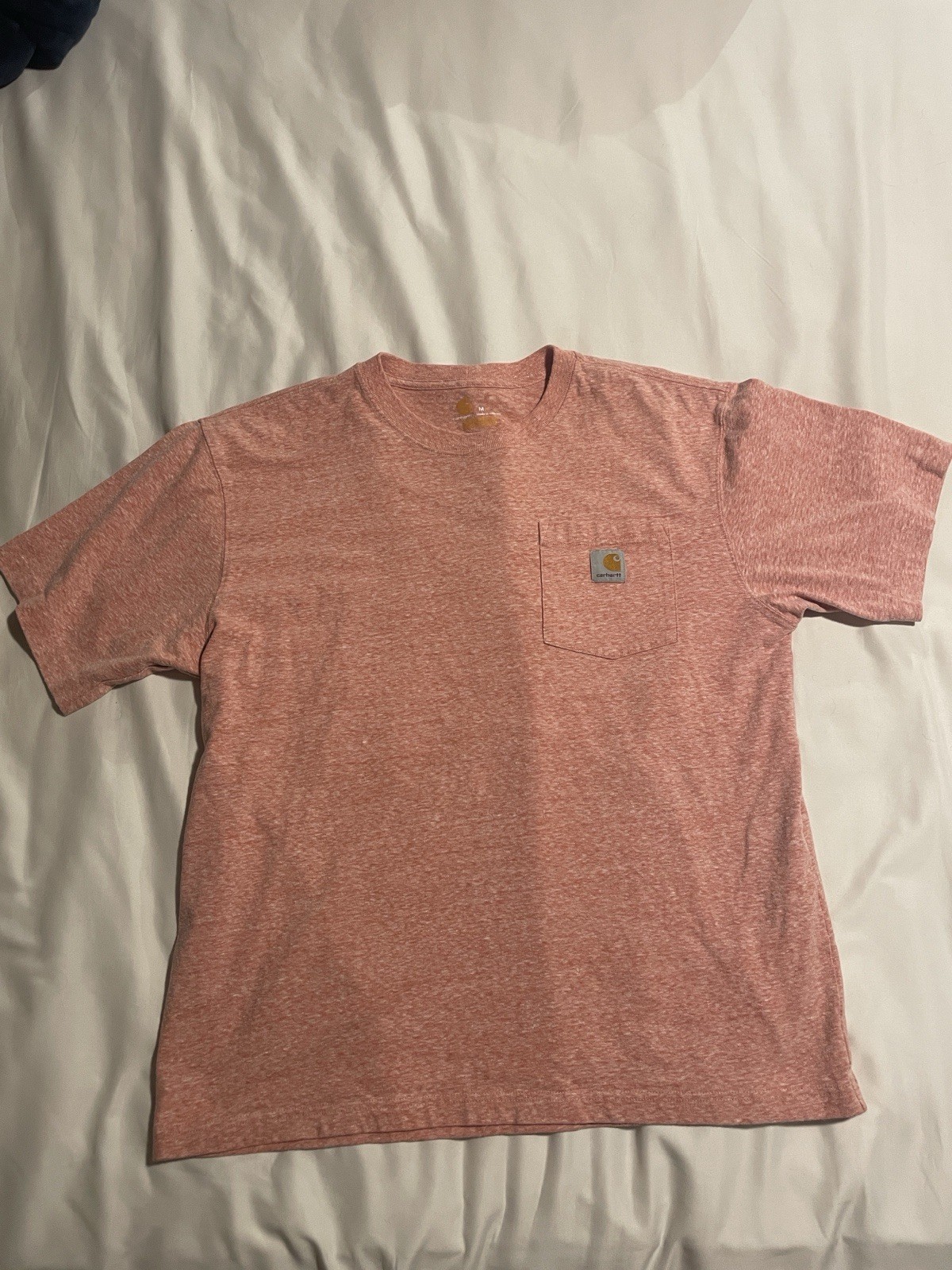 Carhartt Mens Original Fit Pocket T-Shirt Coral Heather Pink Size Medium gallery