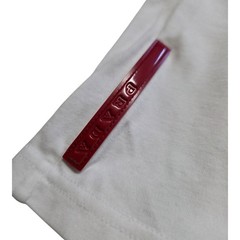 “Prada White LS Stretchable Polo Shirt Red Logo Patch”