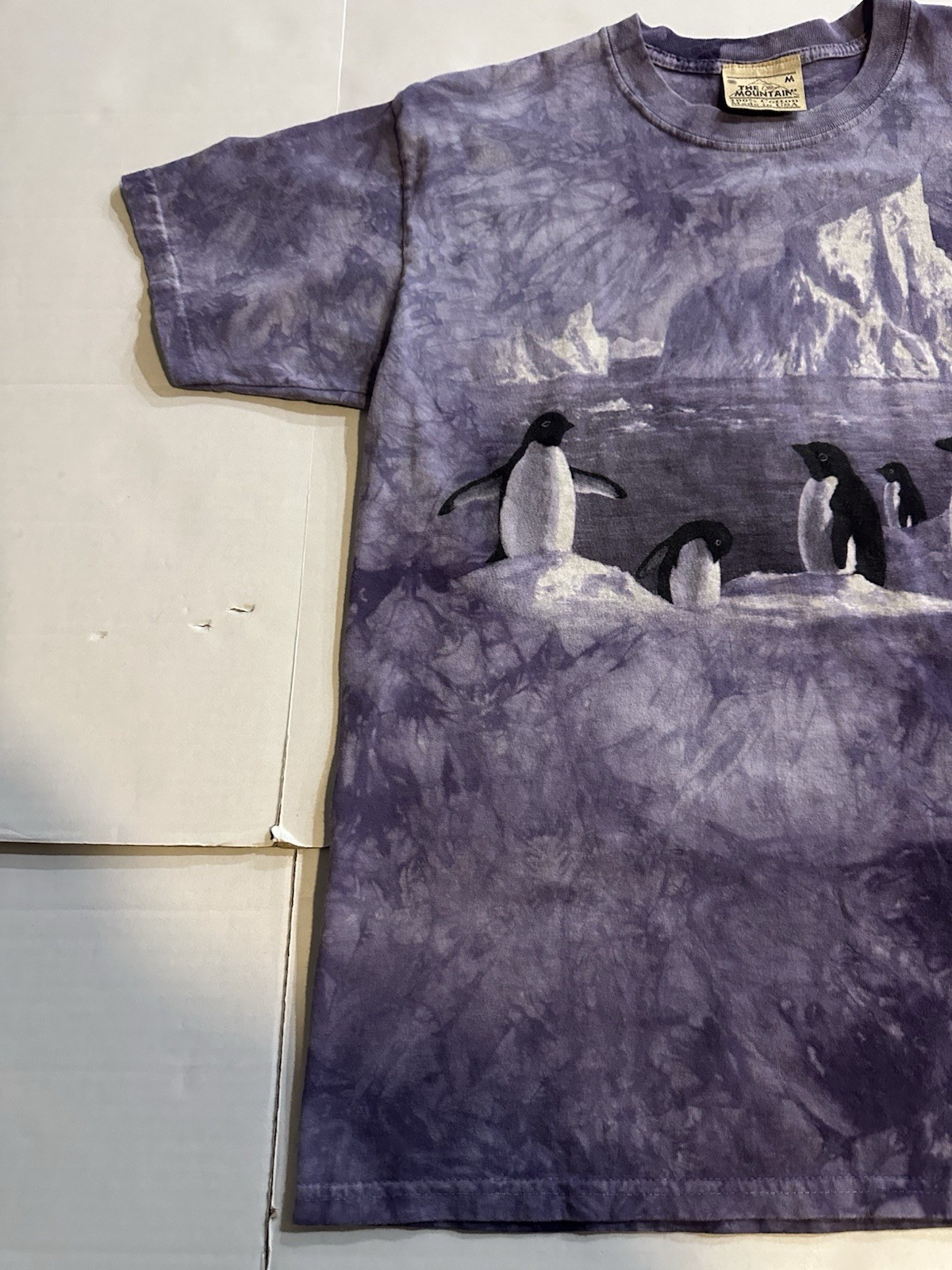 Vtg 90’s The Mountain Tie Dye Iceberg W/Penguins T-Shirt Men’s Size M. Made USA. gallery