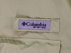Columbia Lime Green Button Down Polyester Nylon Fishing Shirt Size L