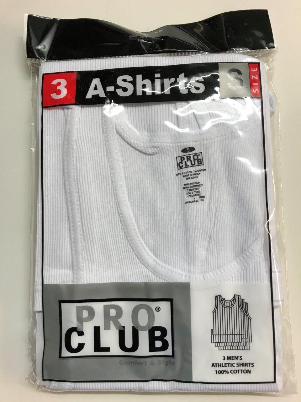 3 New PROCLUB MEN'S A-shirts White Tank Top Undershirts Pro Club SMALL-7XL 3PC gallery