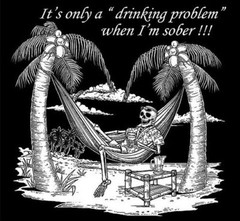 ONLY A DRINKING PROBLEM WHEN SOBER SKULL T-SHIRT SK141