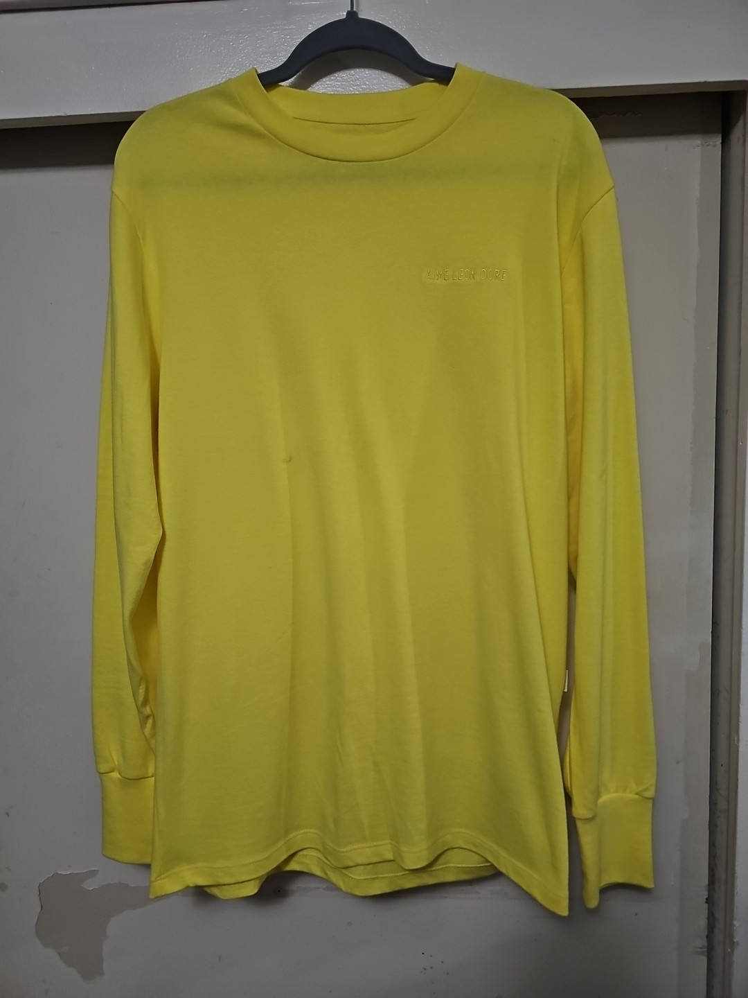 Aime Leon Dore ALD Bright Yellow Minimalist Long Sleeve Pullover Shirt Medium gallery