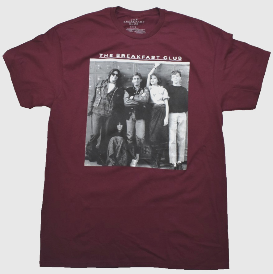 The Breakfast Club Classic Movie Poster Graphic Maroon Adult Shirt New Large