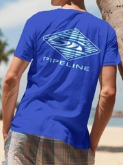 Pipeline Wave Surf Graphic – Royal Blue Tshirt Men’s