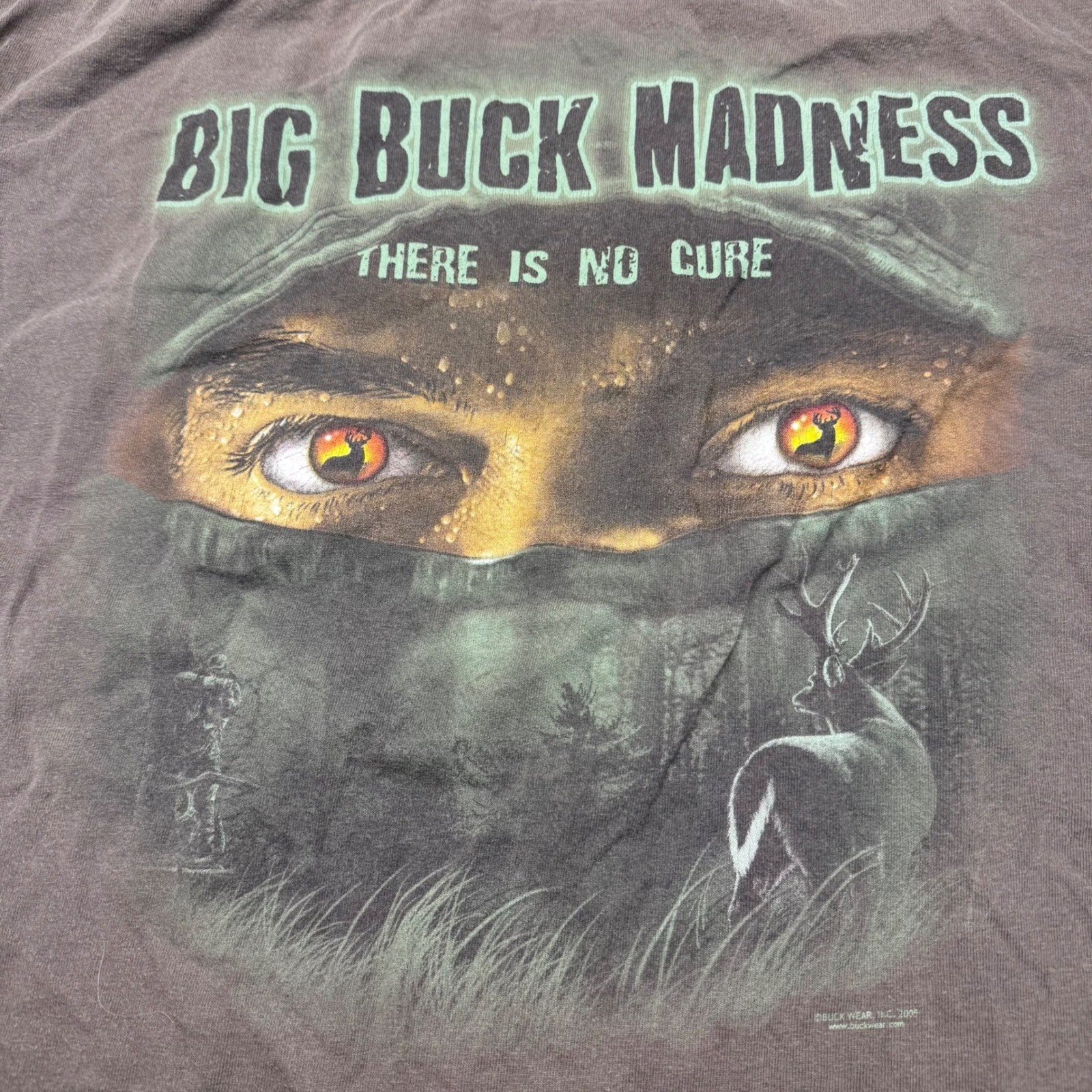 Buck Wear Big Buck Madness Graphic T-Shirt Brown Mens Large Hunting Deer 2005 gallery
