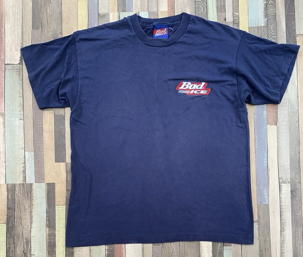 Vintage 90s Budweiser Bud Ice Beer Single Stitch T Shirt Size XL See Measurement