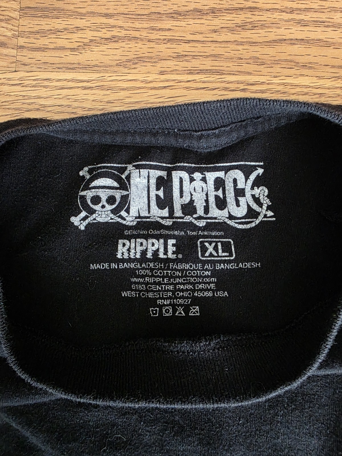 One Piece Monkey D. Luffy Black Graphic T-Shirt - Adult XL - Ripple Junction gallery