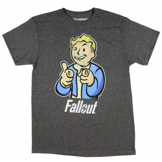 Fallout Vault Boy Officially Licensed Gamer Adult T Shirt Gray - Medium gallery