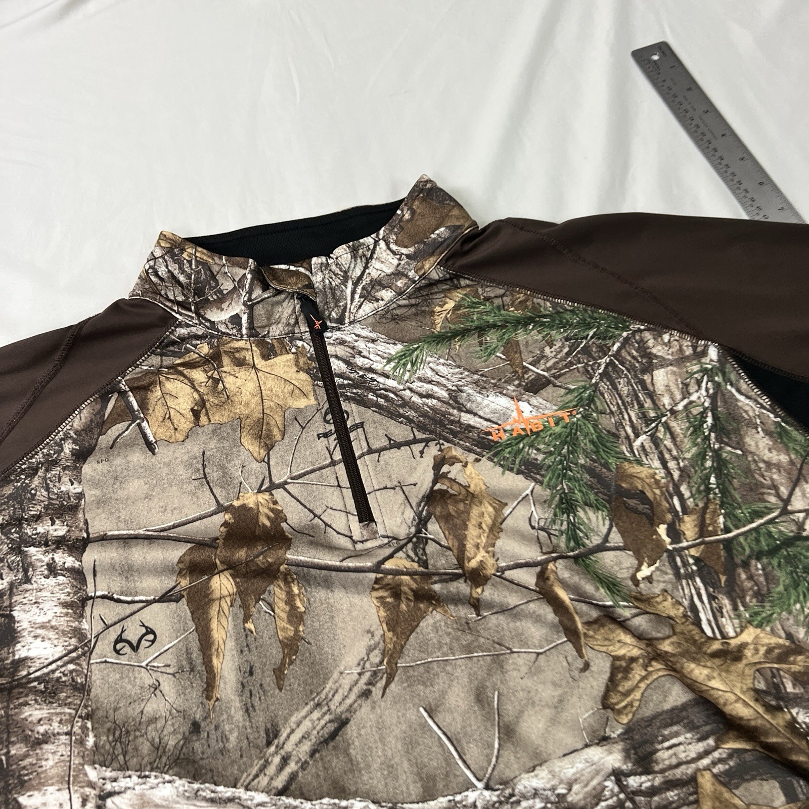 Habit Realtree Camo Shirt Mens XL Quarter Zip Scent Factor Long Sleeve Hunting gallery