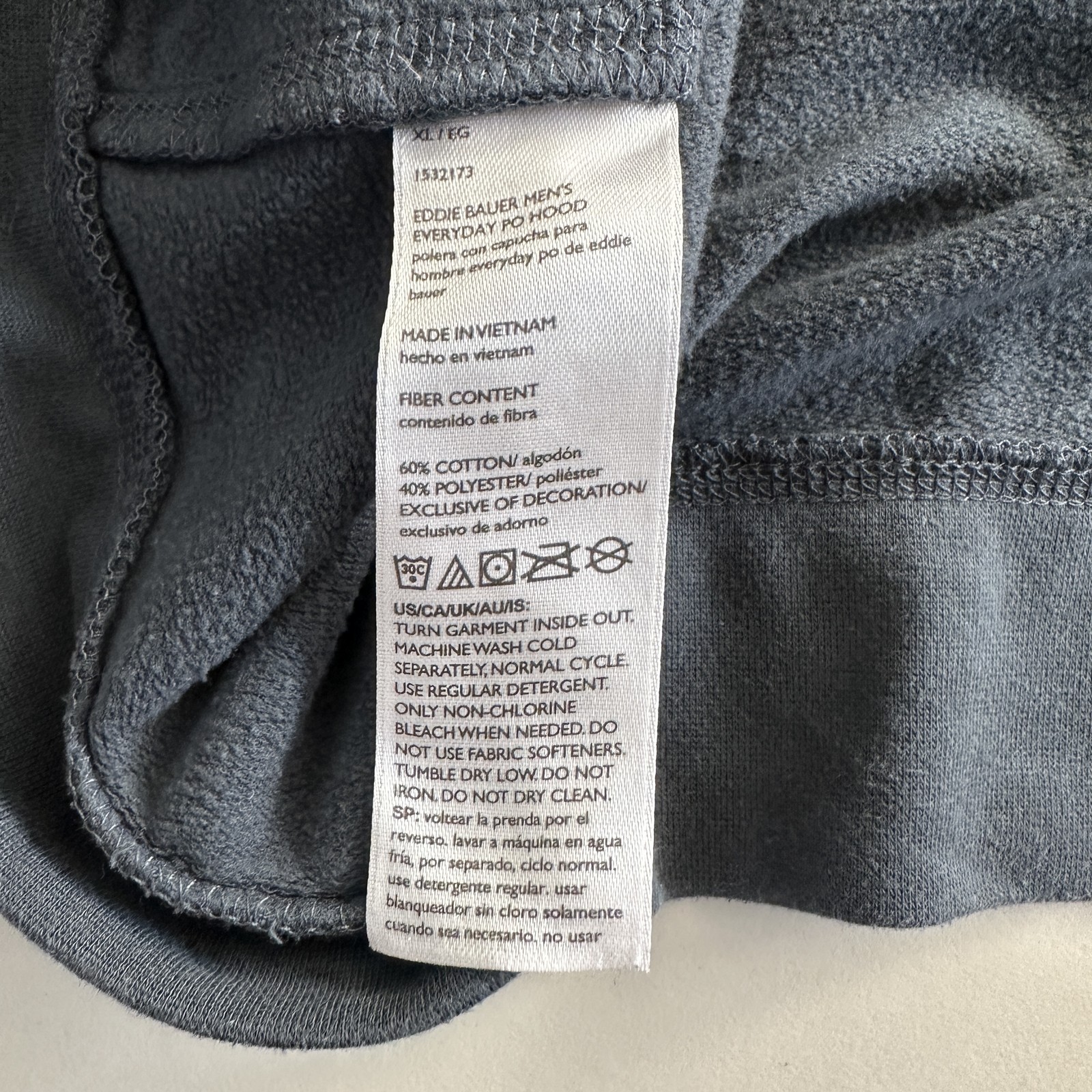 Eddie Bauer Hoodie Mens XL Navy Blue Everyday PO Hood Pullover Kangaroo Pocket gallery